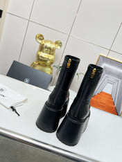 BALMAIN 26S PLATFORM BOOTS 100 MM IN BLACK CALFSKIN