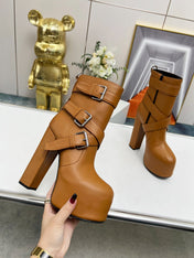 SL ANKLE BUCKLE BOOT PLATFORM SIENNA CALFSKIN