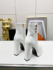 BALMAIN 26S BOOTS 135 MM IN WHITE CALFSKIN