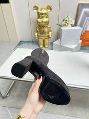 BALMAIN 26S HIGH BOOTS 115 MM IN DARK GREY SUEDE