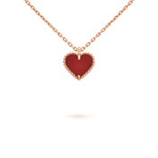 SWEET CLOVER CARNELIAN HEART NECKLACE