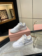 SKATEBOARD SNEAKERS IN OFF WHITE BLEACHED CALFSKIN